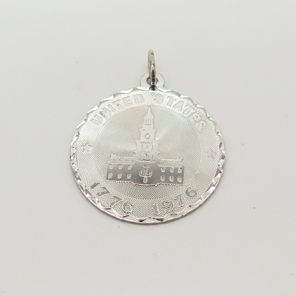 925 Sterling Silver Vintage Crea US Capitol Round Pendant