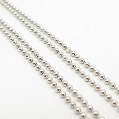 925 Sterling Silver Me.n.u Ball Chain Necklace Size 32"