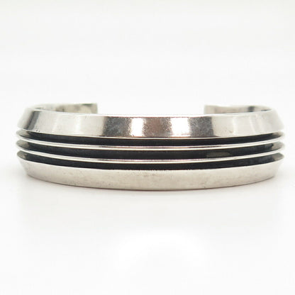 925 Sterling Silver Vintage Tribal Cuff Bracelet 6.5"