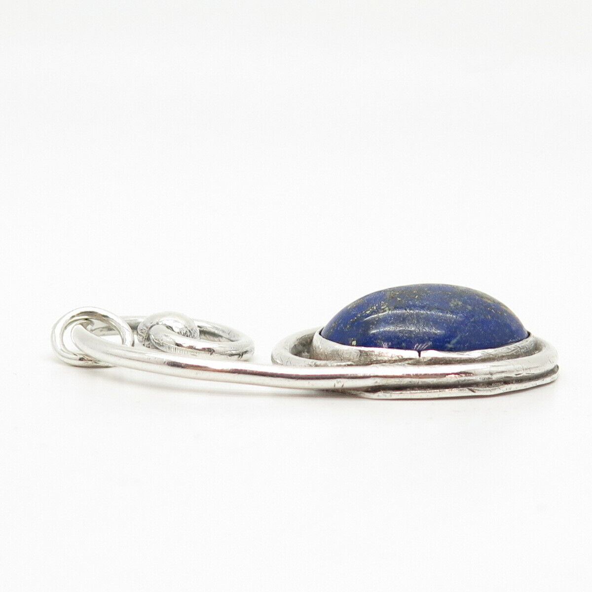 925 Sterling Silver Vintage Real Lapis Lazuli Gemstone Pendant