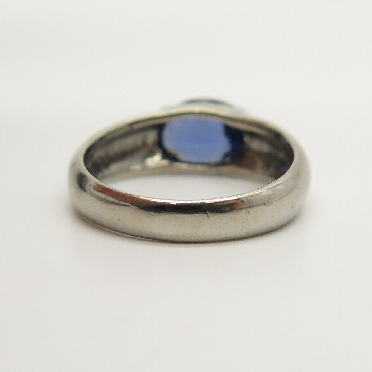 925 Sterling Silver Blue C Z Ring Size 7