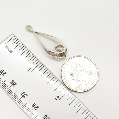 925 Sterling Silver Vintage Round-Cut C Z Slide Pendant