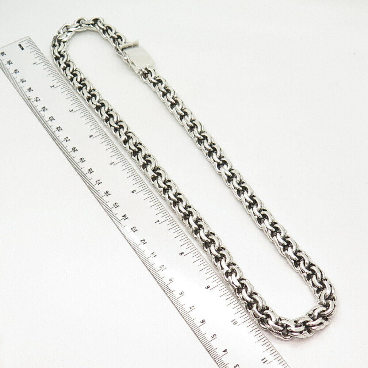 925 Sterling Silver Vintage Mexico Double Rolo Chain Necklace 22"