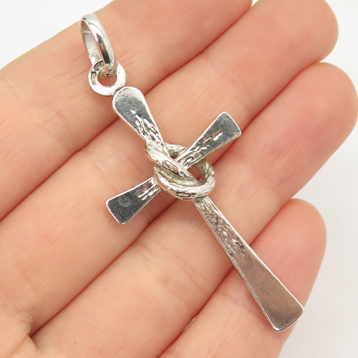 800 Silver Vintage Wrapped Cross Pendant