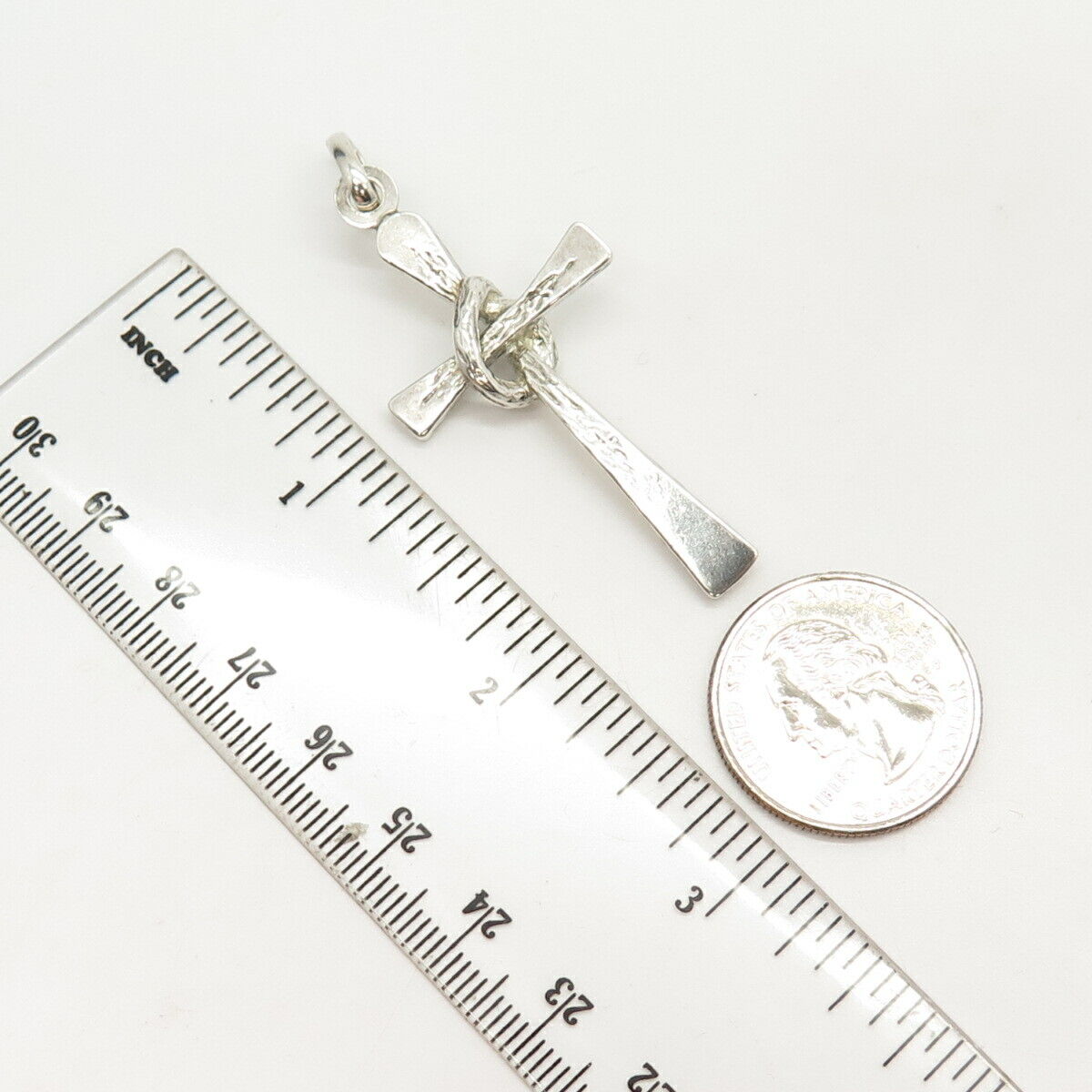 800 Silver Vintage Wrapped Cross Pendant