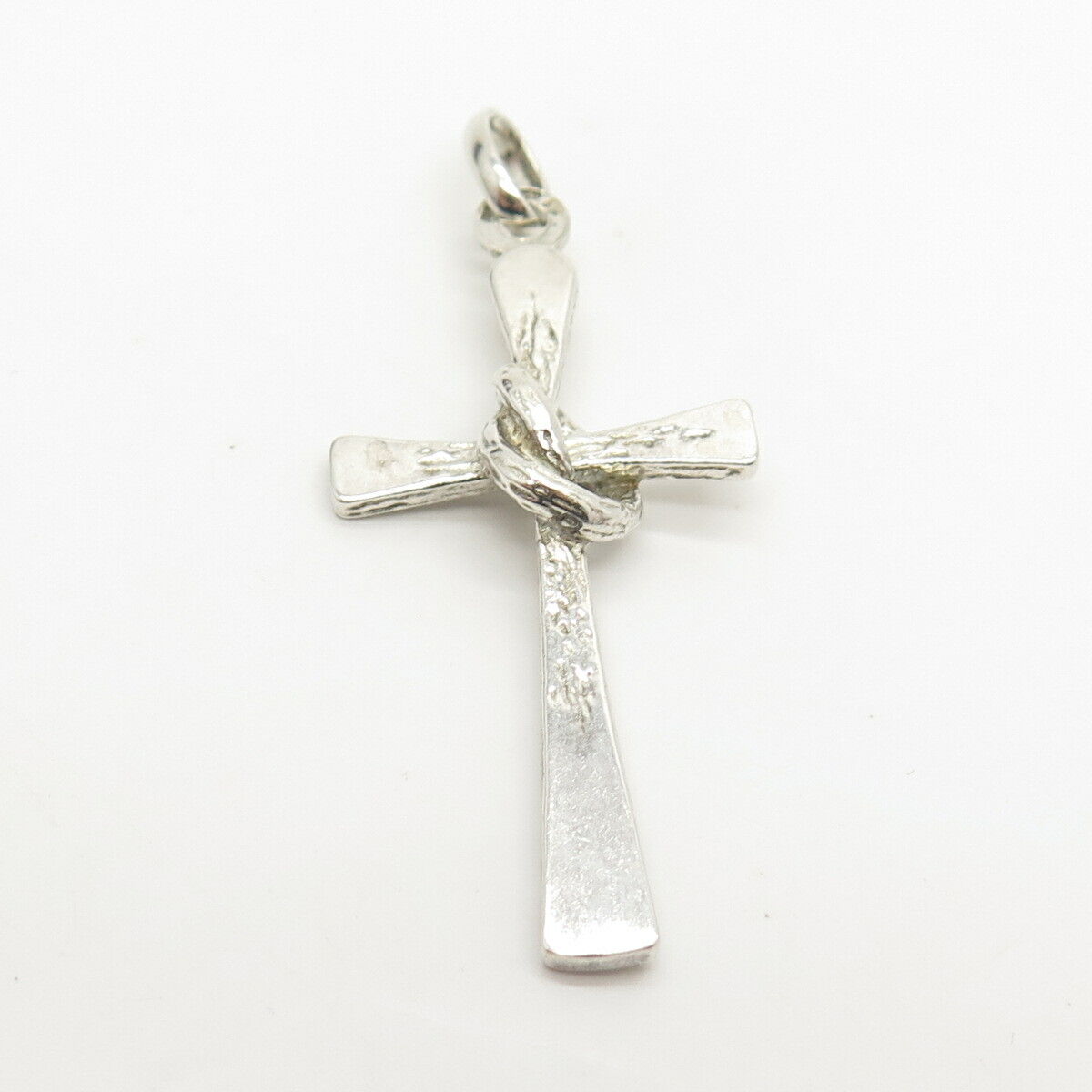 800 Silver Vintage Wrapped Cross Pendant