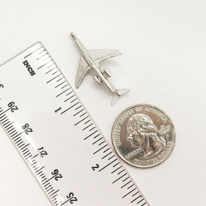 925 Sterling Silver Vintage Airplane Slide Pendant