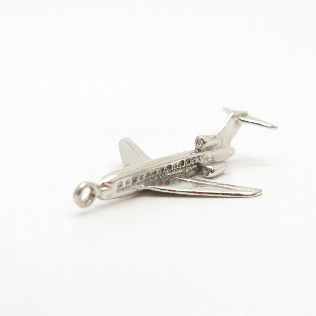 925 Sterling Silver Vintage Airplane Slide Pendant