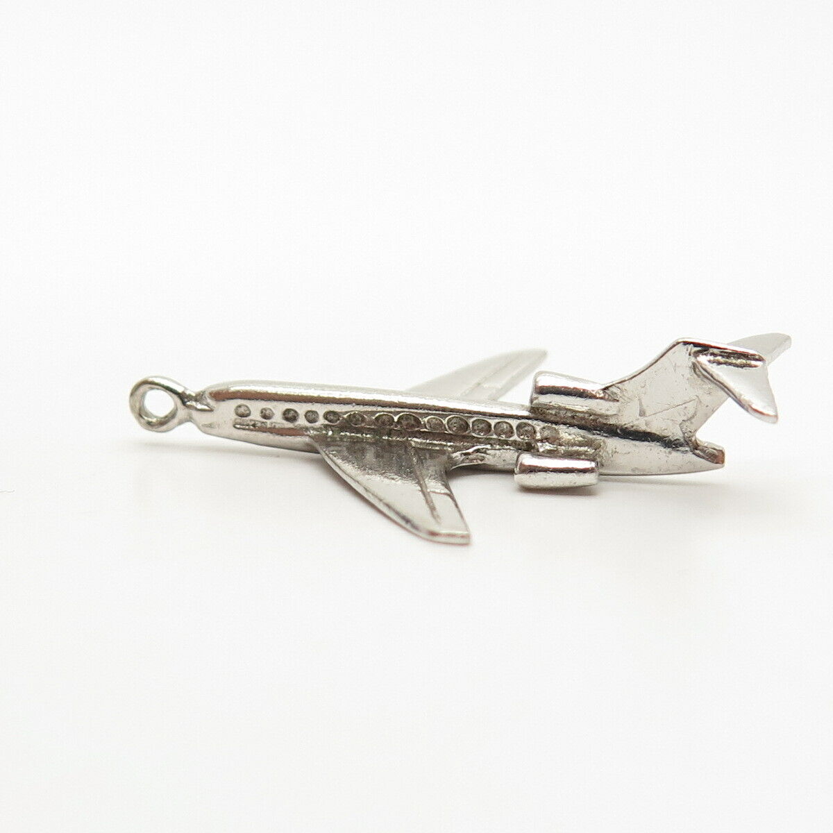 925 Sterling Silver Vintage Airplane Slide Pendant