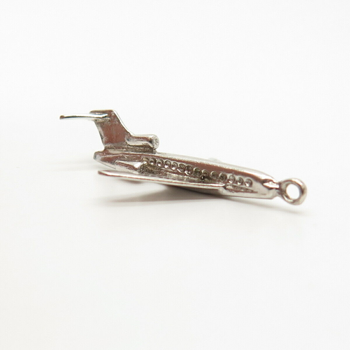 925 Sterling Silver Vintage Airplane Slide Pendant