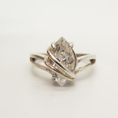 925 Sterling Silver C Z Solitaire Ring Size 5