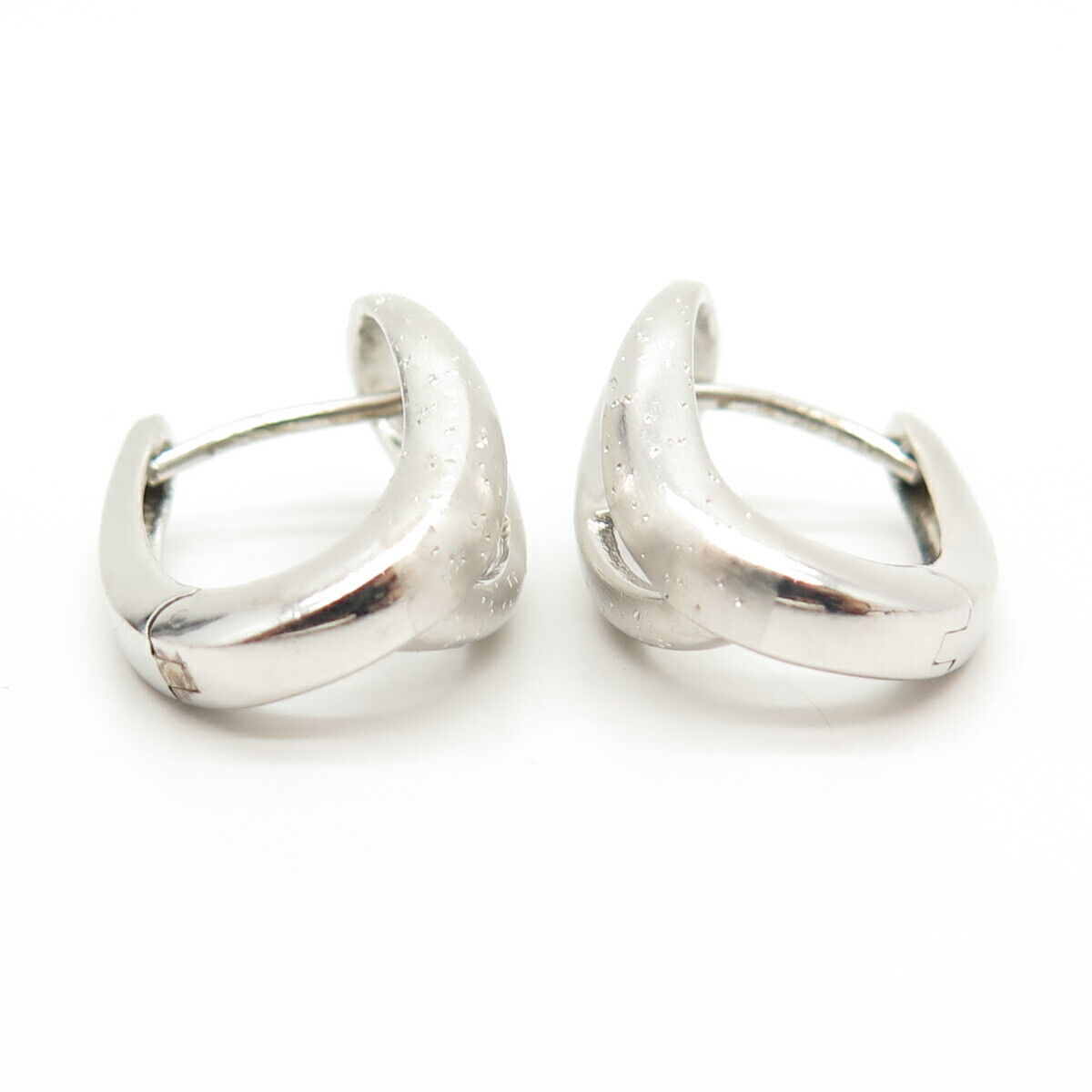 925 Sterling Silver Modernist Design Concave Earrings