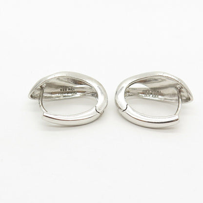 925 Sterling Silver Modernist Design Concave Earrings