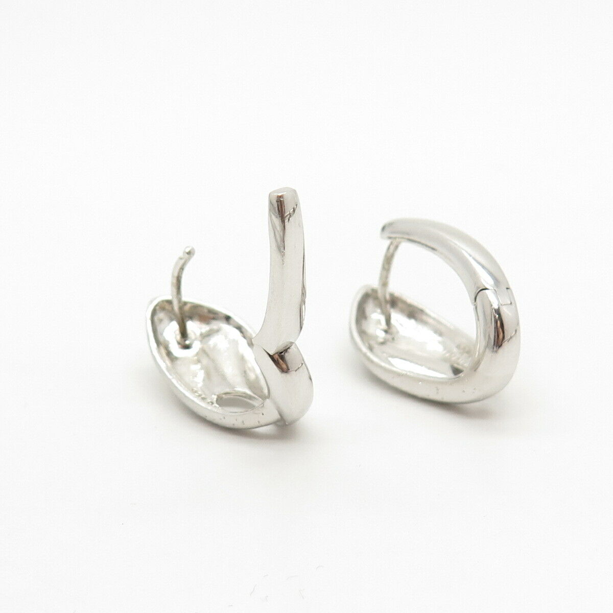 925 Sterling Silver Modernist Design Concave Earrings