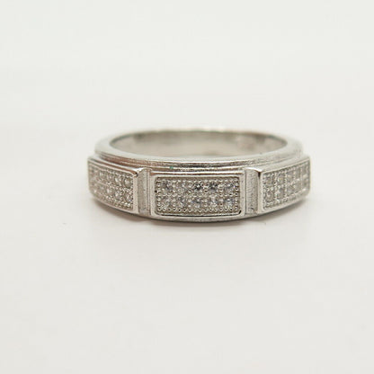 925 Sterling Silver Pave C Z Ring Size 5 3/4