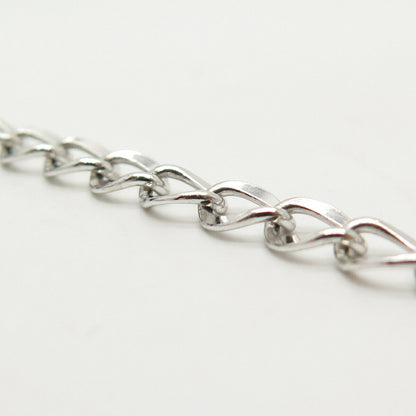 925 Sterling Silver Vintage Cable Link Bracelet 6 3/4"