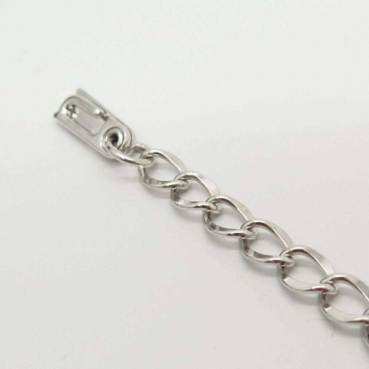 925 Sterling Silver Vintage Cable Link Bracelet 6 3/4"