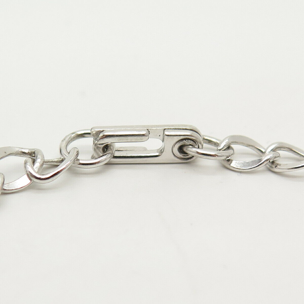 925 Sterling Silver Vintage Cable Link Bracelet 6 3/4"