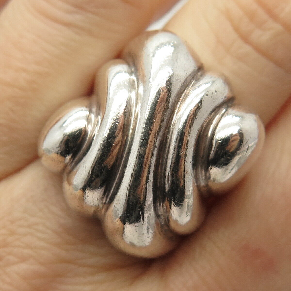 925 Sterling Silver Vintage Mexico Wrinkled Ring