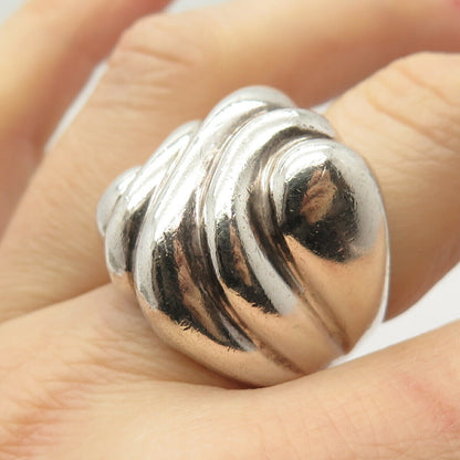 925 Sterling Silver Vintage Mexico Wrinkled Ring