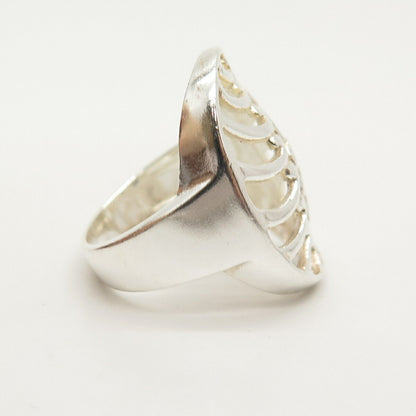 925 Sterling Silver Vintage Carved Statement Ring Size 8.5