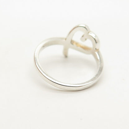 925 Sterling Silver Open Heart Ring Size 5 3/4