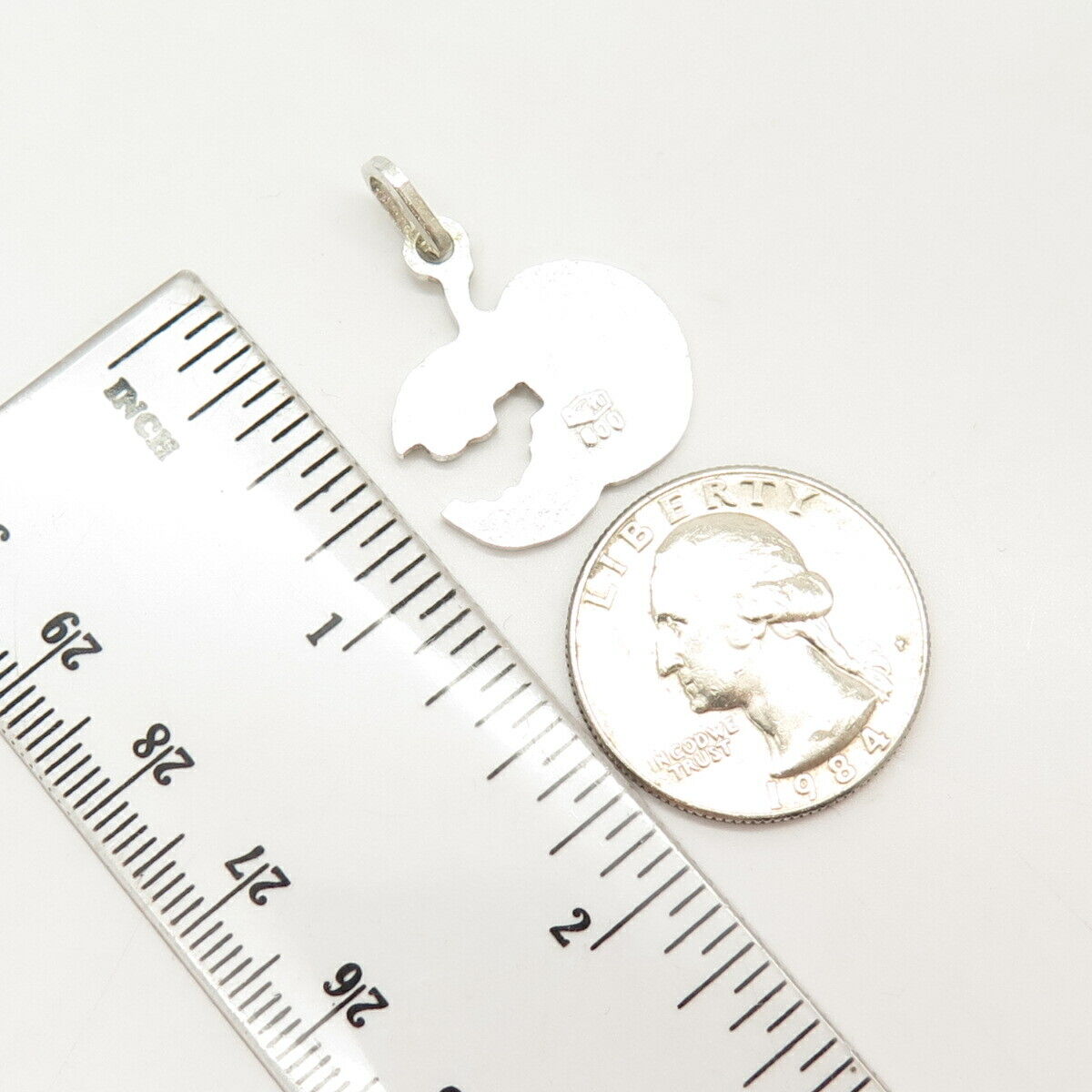 800 Silver Vintage Apple Design Charm Pendant