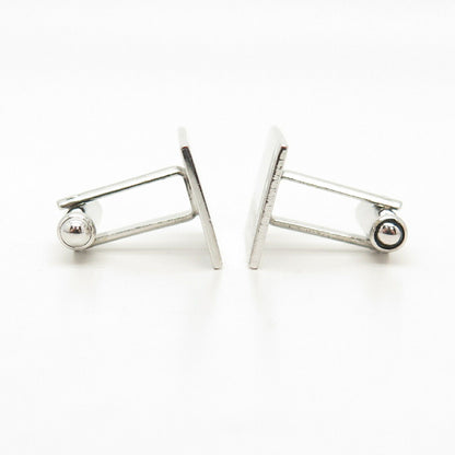 925 Sterling Silver Vintage Textured Floral Square Cufflinks