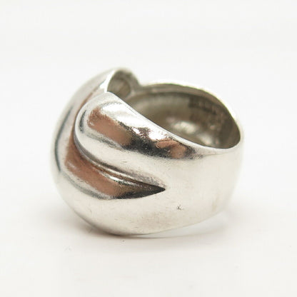 925 Sterling Silver Vintage Mexico Puffy Swirl Ring Size 6 3/4