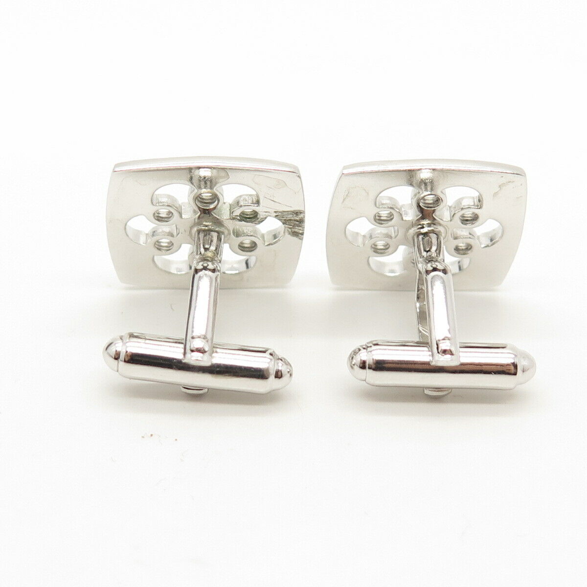 925 Sterling Silver Vintage Textured Floral Design Cufflinks