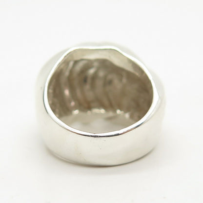 925 Sterling Silver Vintage Mexico Puffy Ribbed Ring Size 5 3/4