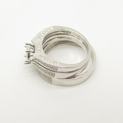 925 Sterling Silver C Z Set Of 3 Stackable Rings Size 6 3/4 & 9