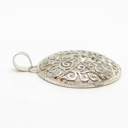 925 Sterling Silver Vintage Ornate Pendant