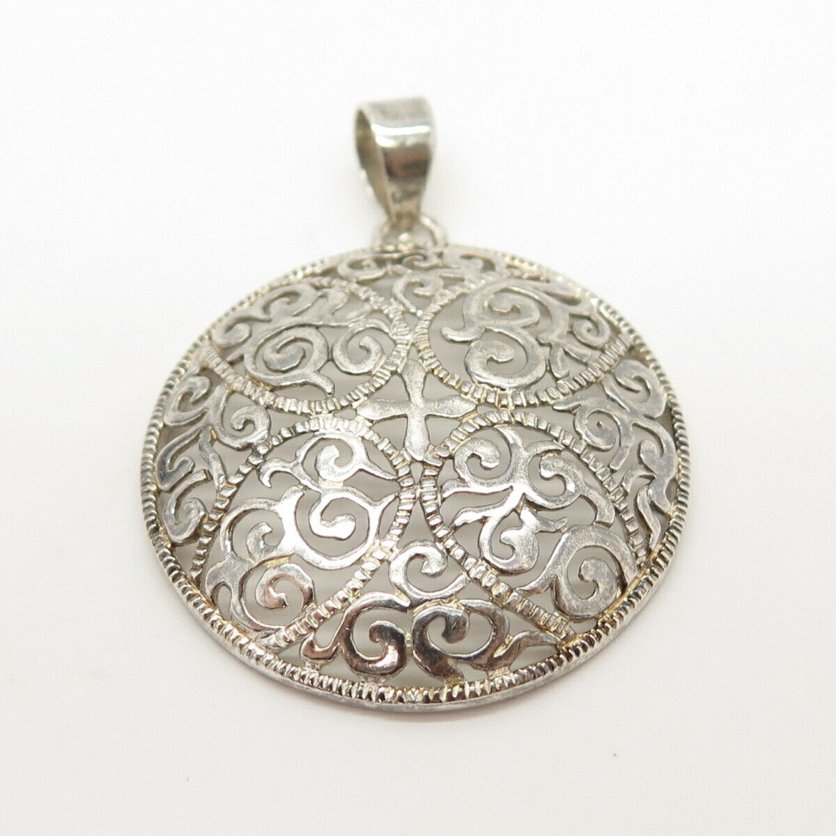 925 Sterling Silver Vintage Ornate Pendant