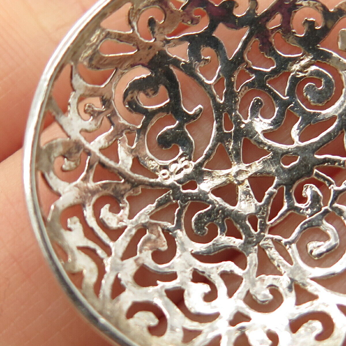 925 Sterling Silver Vintage Ornate Pendant