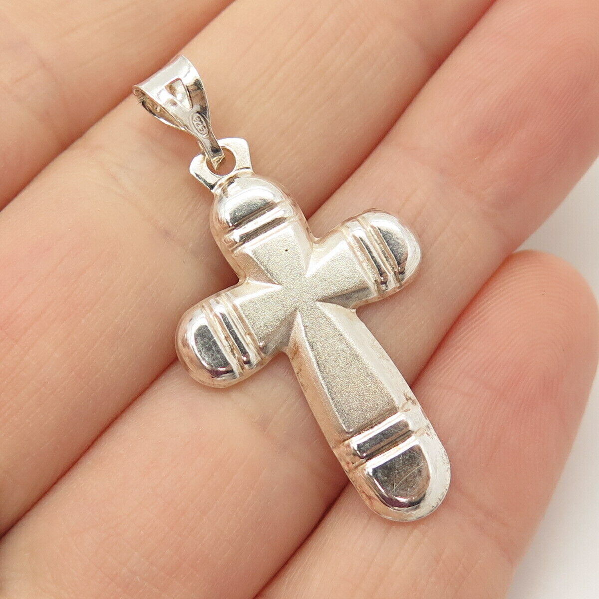 925 Sterling Silver Vintage Religious Cross Pendant