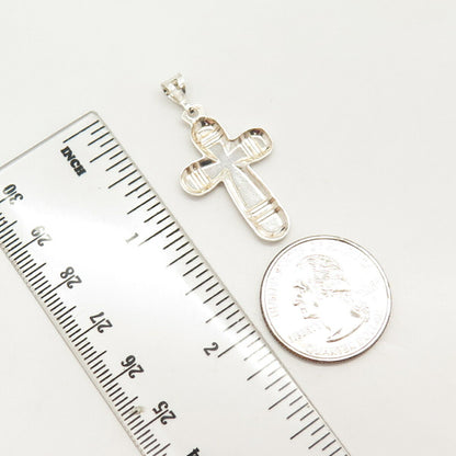 925 Sterling Silver Vintage Religious Cross Pendant