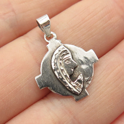 925 Sterling Silver Vintage Religious Theme Pendant