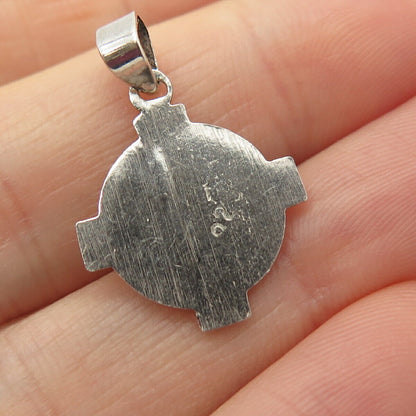 925 Sterling Silver Vintage Religious Theme Pendant