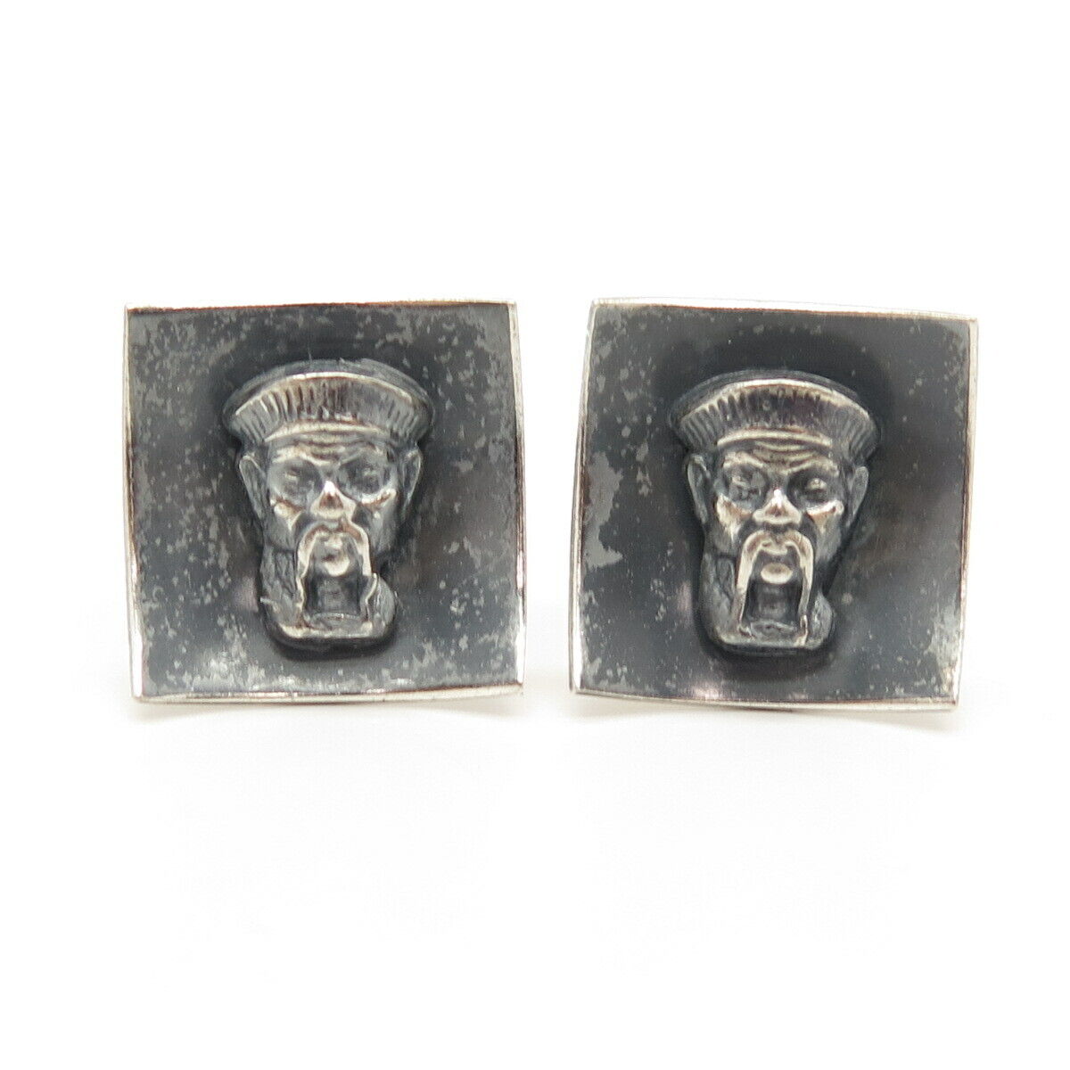 925 Sterling Silver Vintage Man's Profile Cufflinks