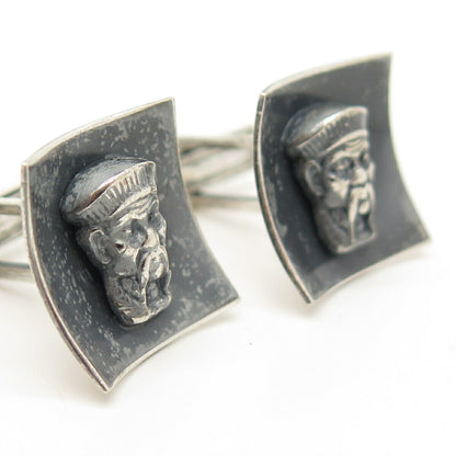 925 Sterling Silver Vintage Man's Profile Cufflinks