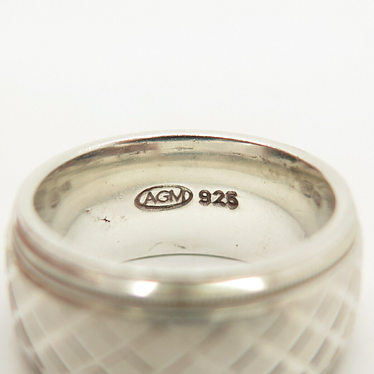 925 Sterling Silver Etched Rotating Band Ring Size 6.5