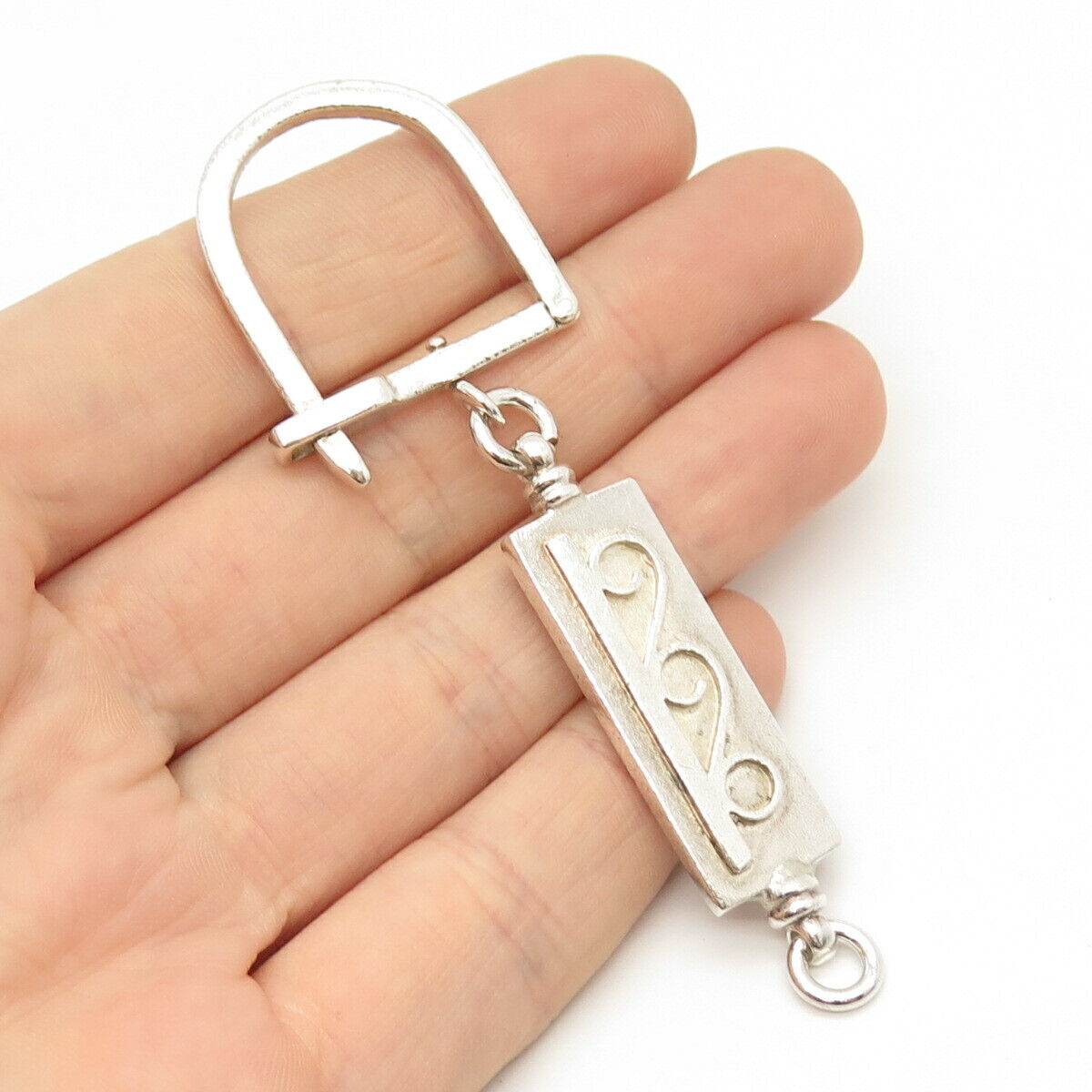 950 Silver Vintage Swirl Design Key Ring