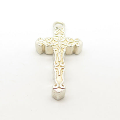 925 Sterling Silver Vintage Ornate Cross Pendant