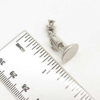 925 Sterling Silver Antique Candlestick Phone Charm Pendant