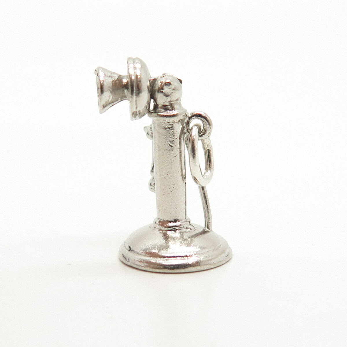 925 Sterling Silver Antique Candlestick Phone Charm Pendant