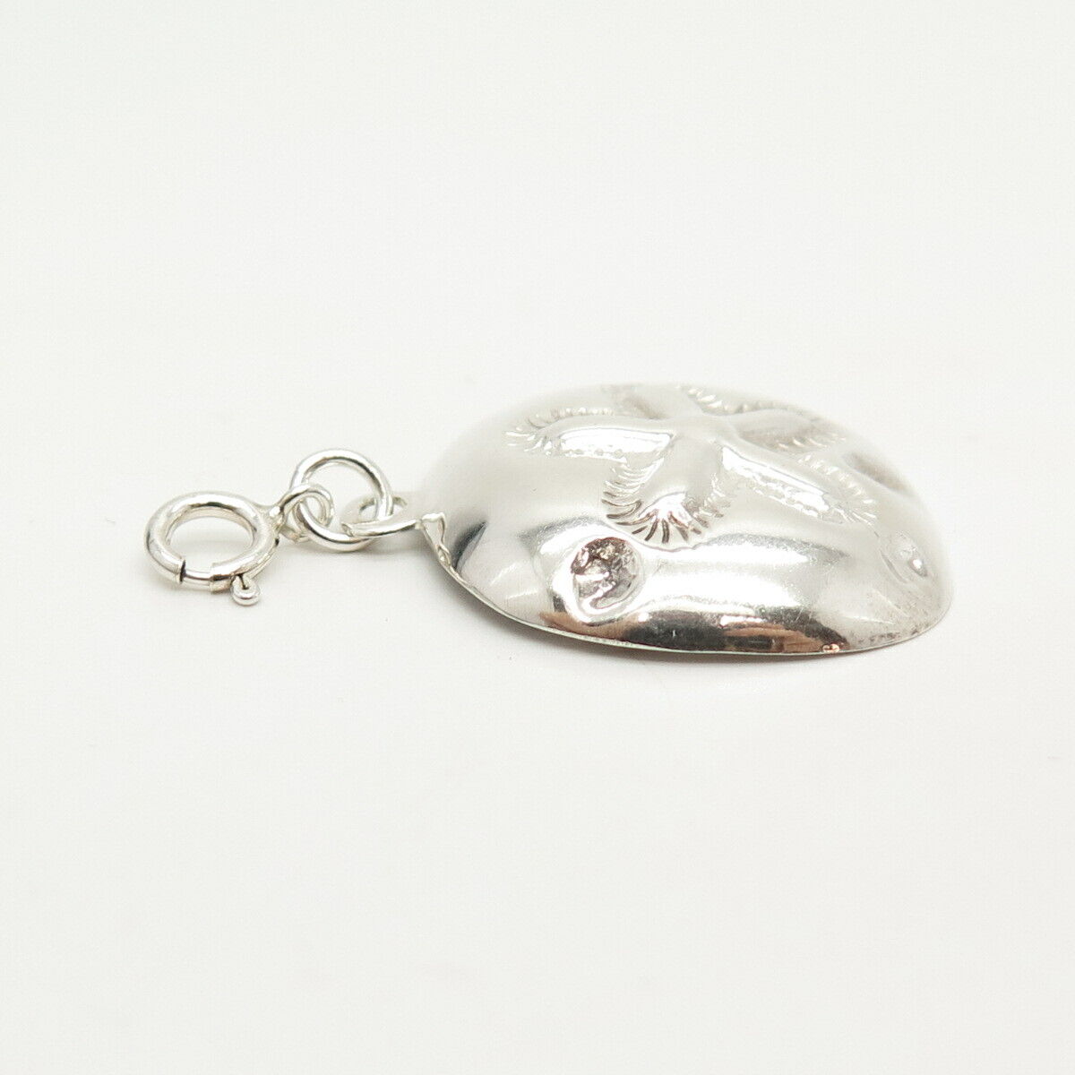 925 Sterling Silver Vintage Sand Dollar Design Charm  Pendant