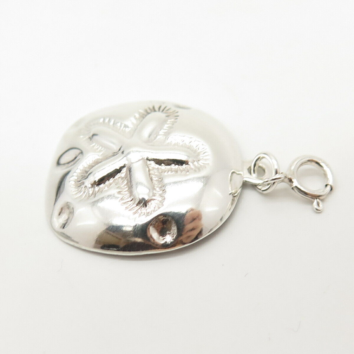 925 Sterling Silver Vintage Sand Dollar Design Charm  Pendant