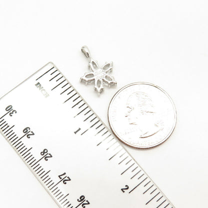 925 Sterling Silver C Z Floral Pendant