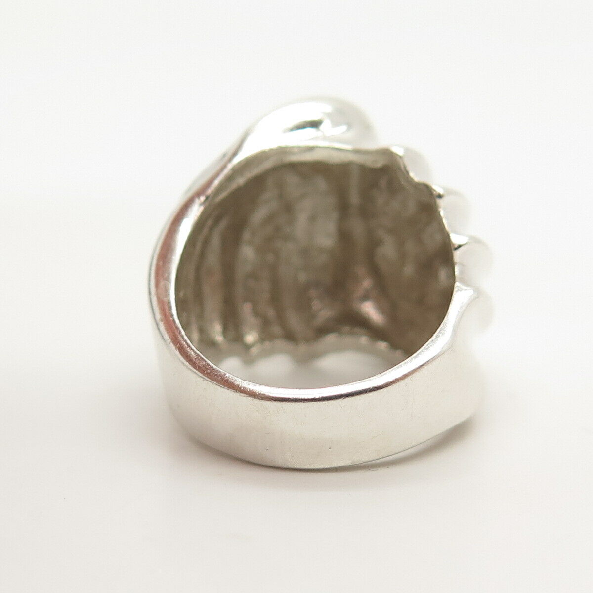 925 Sterling Silver Vintage Mexico Wrinkled Ring Size 7